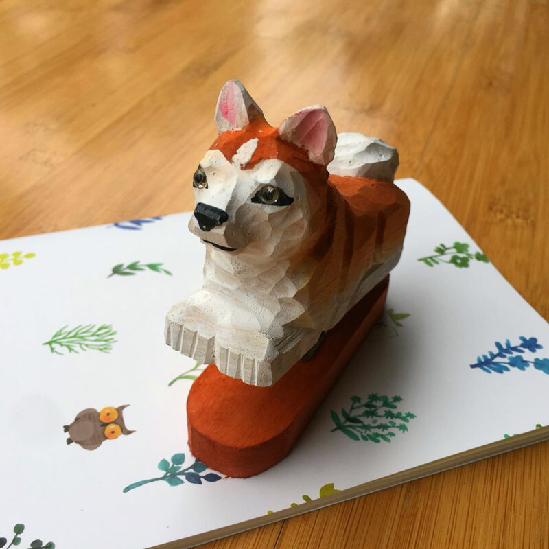 Mielas kūrybingas rankų darbo medžio drožyba 3D gyvūnas flamingo segiklis Mini medžio segiklis Siųsti kabės Biuro mokymasis Darbastalio dekoravimas