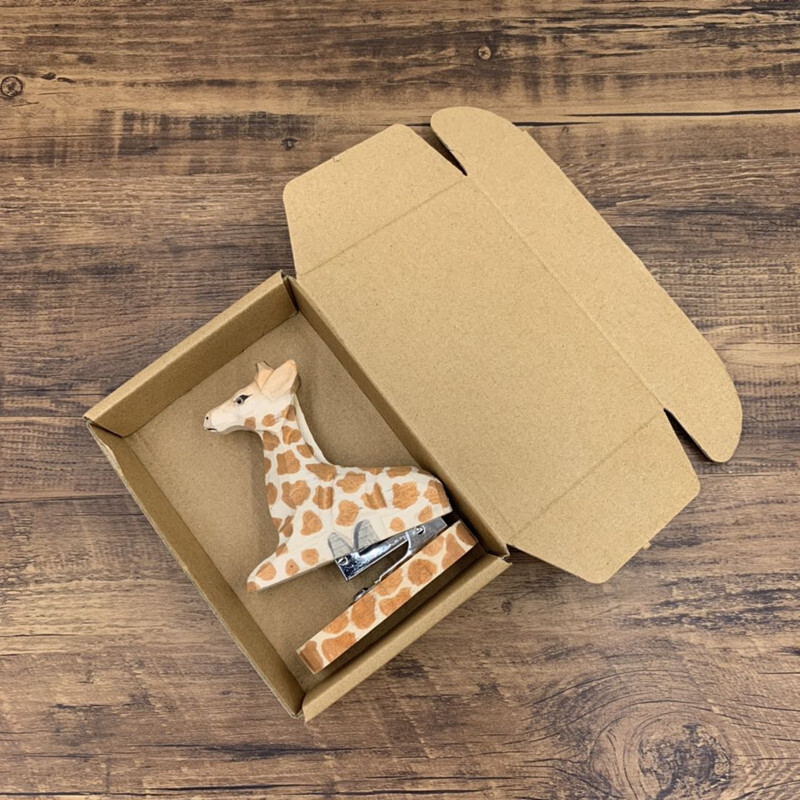 Mielas kūrybingas rankų darbo medžio drožyba 3D gyvūnas flamingo segiklis Mini medžio segiklis Siųsti kabės Biuro mokymasis Darbastalio dekoravimas