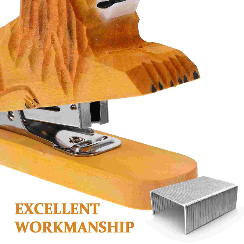 Mini segtuvai segtukai Mieli komerciniai gyvūnų dekorai Biuro popieriaus susegimo įrankis Medinė metalinė knyga Daugkartinis darbastalis