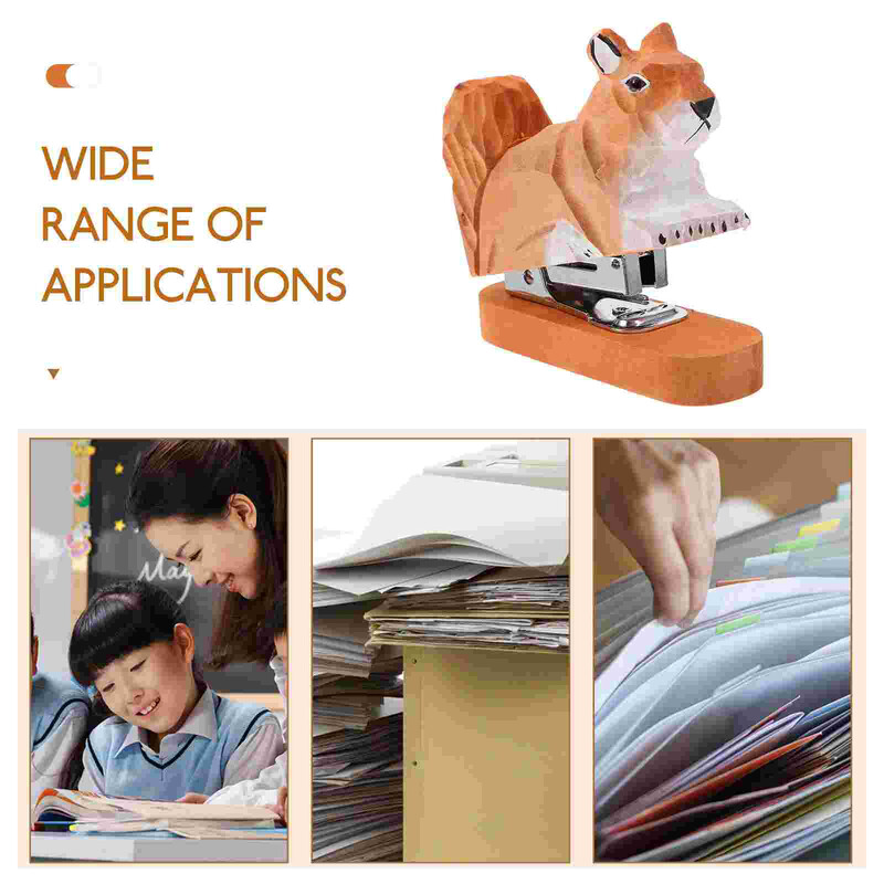 Mini segtuvai segtukai Mieli komerciniai gyvūnų dekorai Biuro popieriaus susegimo įrankis Medinė metalinė knyga Daugkartinis darbastalis