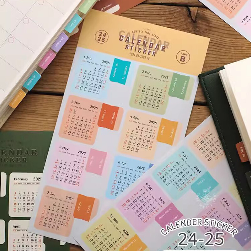 2025 2026 Календар Стикери Kawaii Journal Planner Индекс Стикери Бележник Отметки Дневен ред Етикети Kawaii Канцеларски материали Офис