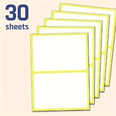 30 листа стикери, 3,07×4,65 инча, ценови етикети, самозалепващи се хартиени етикети - стикери за папки, матово бяло