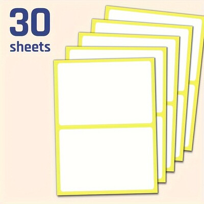 30 lipdukų lapų, 3,07 × 4,65 colio kainų etiketės, lipnios popierinės etiketės – aplanko etikečių lipdukai, matinė balta