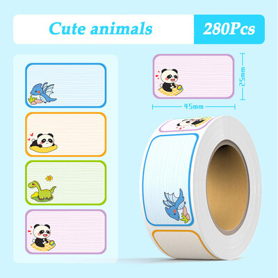 100/280 buc autocolant cu nume de desene animate, autocolant nemarcat, impermeabil și rezistent la rupere, autocolant cu semnătură de clasificare a cărții de nume