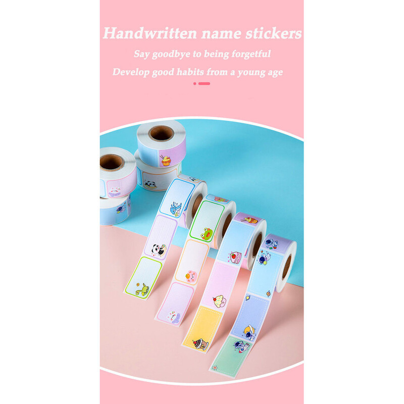 100/280 buc autocolant cu nume de desene animate, autocolant nemarcat, impermeabil și rezistent la rupere, autocolant cu semnătură de clasificare a cărții de nume