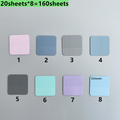 160 листа Прозрачен етикет за лепкави бележки Самозалепващи се Kawaii Прозрачни отметки Анотация Книги Маркер за страници Канцеларски материали