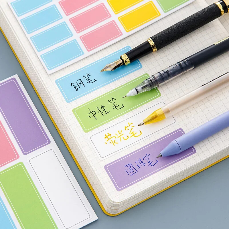 10 listova Šarene naljepnice s naljepnicama Kawaii naljepnica s rukom pisanim indeksom Naljepnica s vodootpornim oznakama klasifikacije Ljepljive oznake za pakiranje