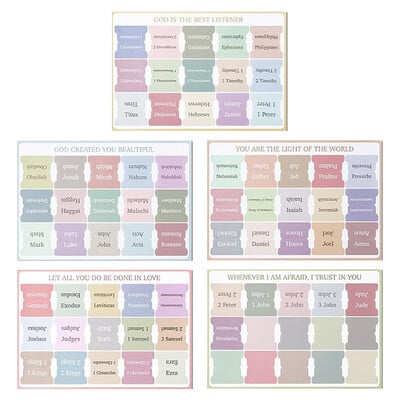 5 coli index biblic etichetă autocolant marcaj autocolante ușor de citit Biblie carte file imprimare mare file laminate biblice pentru studiu de citit