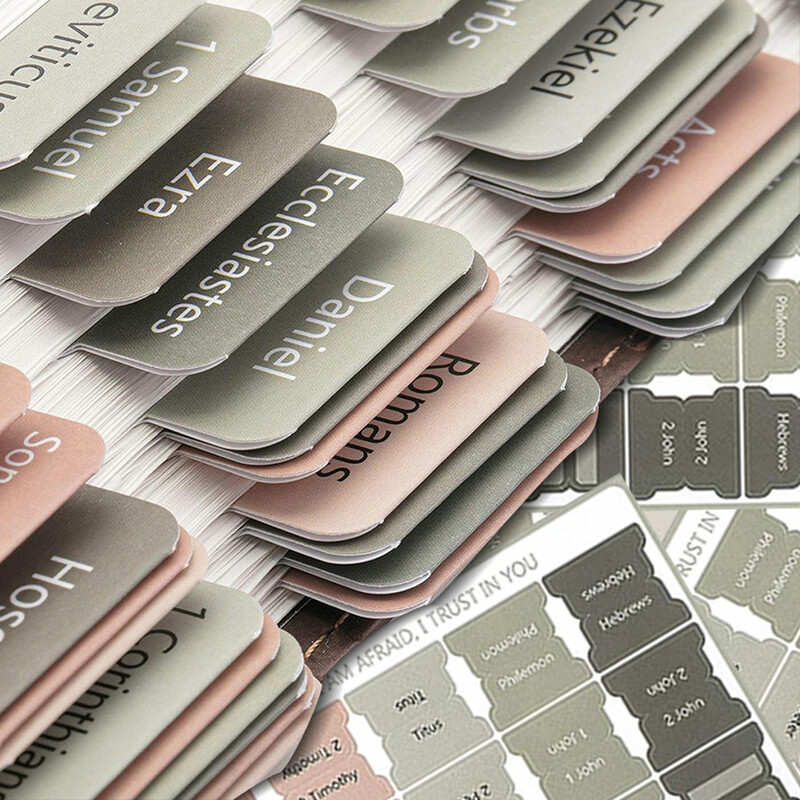 5 coli index biblic etichetă autocolant marcaj autocolante ușor de citit Biblie carte file imprimare mare file laminate biblice pentru studiu de citit