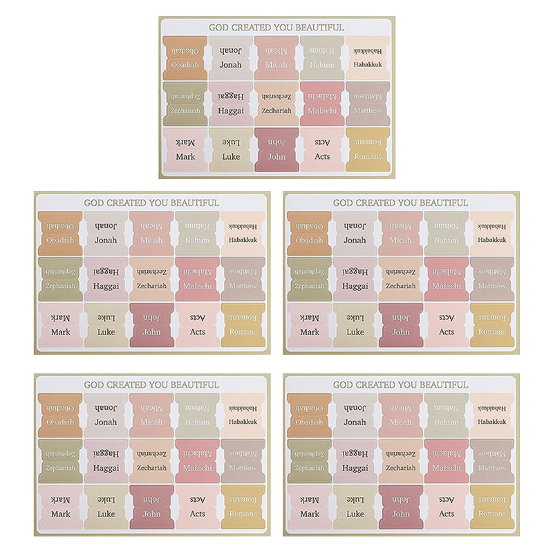 5 coli index biblic etichetă autocolant marcaj autocolante ușor de citit Biblie carte file imprimare mare file laminate biblice pentru studiu de citit