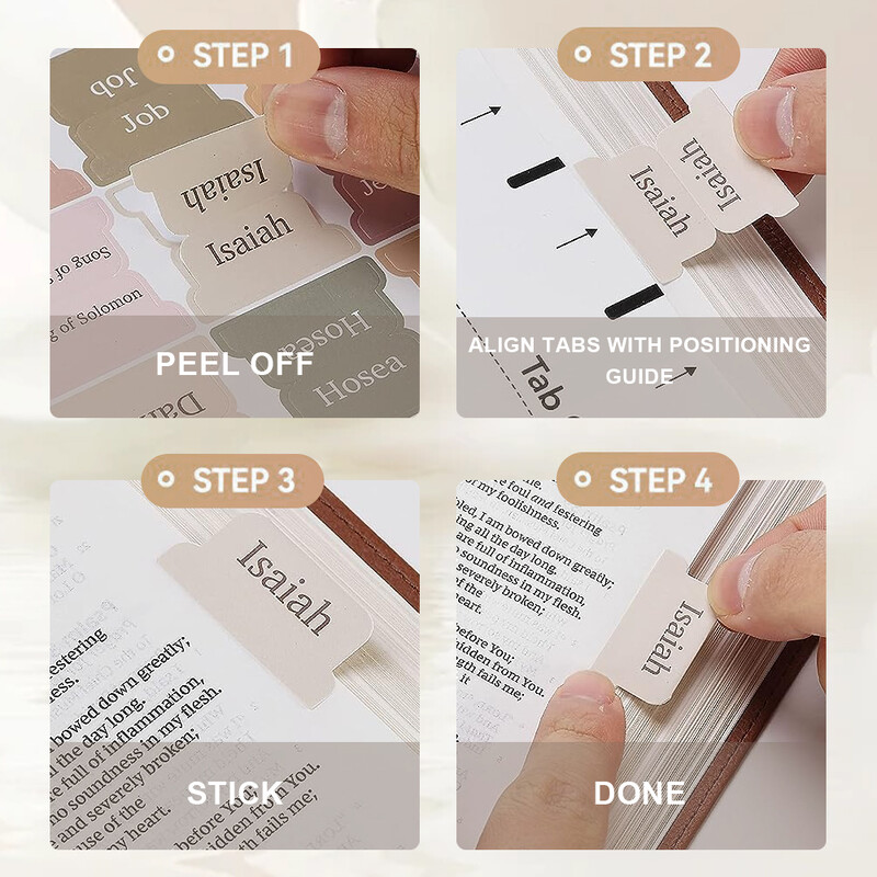 5 coli index biblic etichetă autocolant marcaj autocolante ușor de citit Biblie carte file imprimare mare file laminate biblice pentru studiu de citit