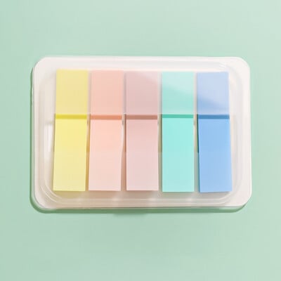 100 de coli Macaron Color Note Lipicioase Paster Autocolant Index Steaguri Puncte cheie Etichetă Semn de carte Rechizite de birou pentru școală Papetarie