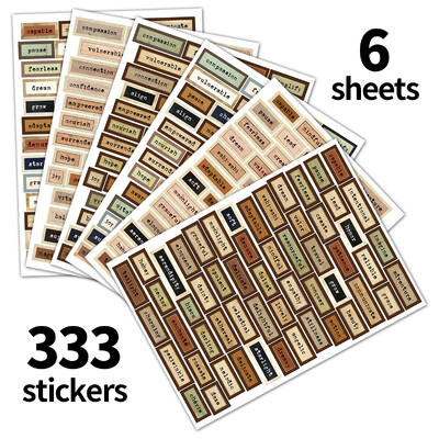 6 lapų senovinių angliškų žodžių lipdukų rinkinys, skirtas žurnalams, iškarpų knygai, užrašų knygelės „Metų žodžio“ etiketės, žurnalų reikmenys