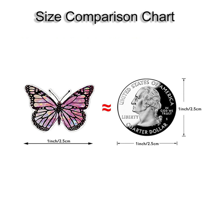 500 vnt / ritininis ryškių drugelių gėlių lipdukai 2,5 cm / 1,0 colio "pasidaryk pats" lipdukai dekoravimas Naudojamas papuošti dovanas nešiojamojo kompiuterio virdulio telefonų antspaudams