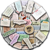 50vnt Gydomoji nuotaika Tekstas Fragmentai Lipdukų kolekcija Menai Lipdukai kompiuteriams Lagaminai Sąsiuviniai Vandens puodeliai Šalmai