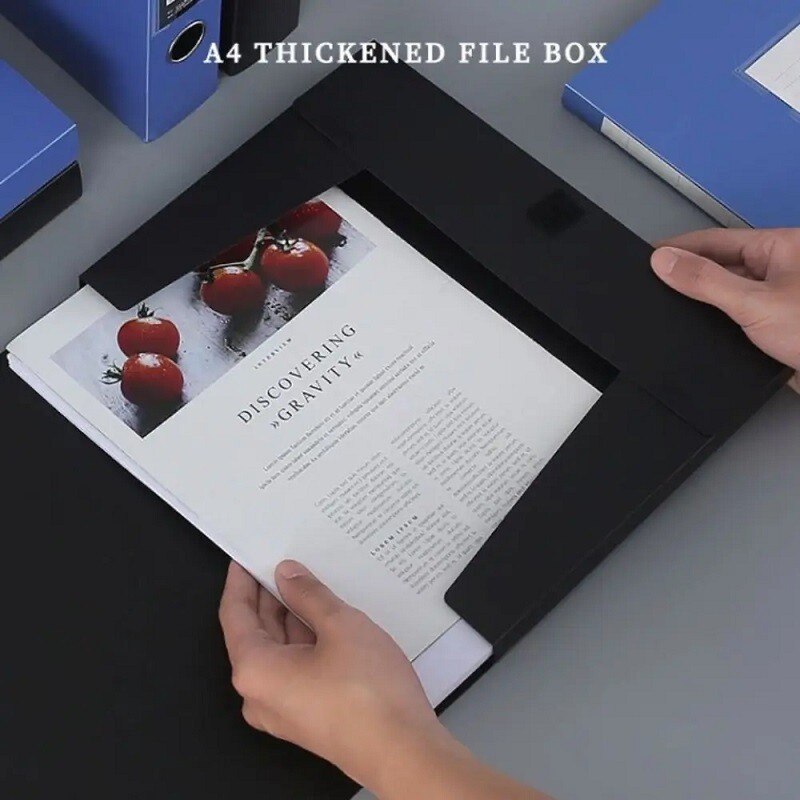 Juodai mėlynas A4 failų aplankas daugiafunkcinis PP plastikinis sutirštintas dokumentų dėklas, atsparus dulkėms, popierinis laikymo dėžutės sutartis