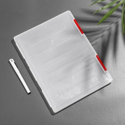 Държач за файлове A4 Прозрачен прахоустойчив Кутия за съхранение за сортиране на файлове Преносим органайзер за хартия A4 Калъф за документи Офис маса Бюро