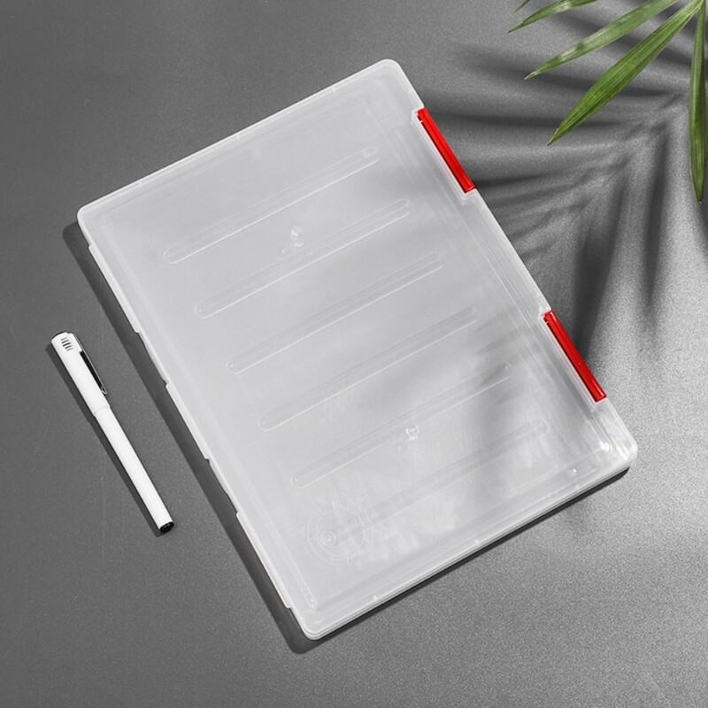 Държач за файлове A4 Прозрачен прахоустойчив Кутия за съхранение за сортиране на файлове Преносим органайзер за хартия A4 Калъф за документи Офис маса Бюро