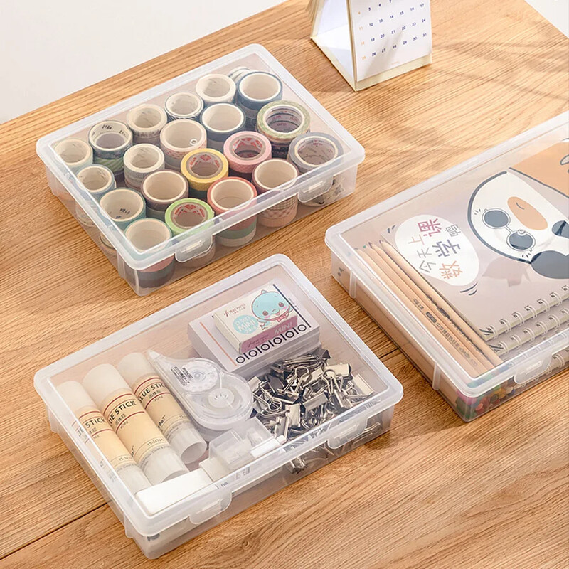 Stalinė knyga A4 formato failų laikymo dėžutė, atspari dulkėms plastikinė permatoma studento egzaminų medžiaga Kanceliarinės prekės Biuro tvarkymas dokumentų dėžutės