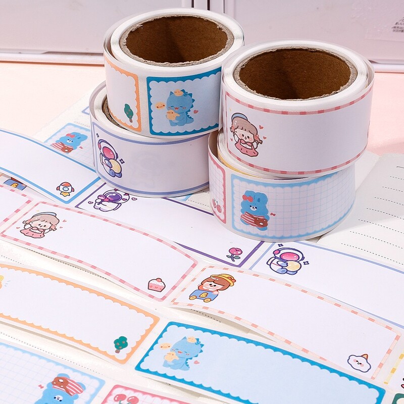 60 vnt. / ritinys Animacinio filmo pavadinimo lipdukai "pasidaryk pats" Lipnūs ranka rašytos etiketės Mielos darželio mokinių knygos tuščias voko antspaudas lipdukas