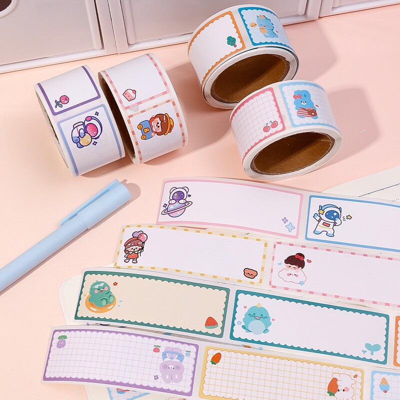 60 vnt. / ritinys Animacinio filmo pavadinimo lipdukai "pasidaryk pats" Lipnūs ranka rašytos etiketės Mielos darželio mokinių knygos tuščias voko antspaudas lipdukas