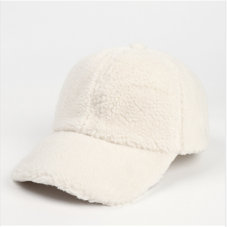 Mütsid naistele Jaapani Korea versioon universaalne ühevärviline lambavillane velvetist müts äärega sügis-talvise sooja pesapallimütsiga meestele