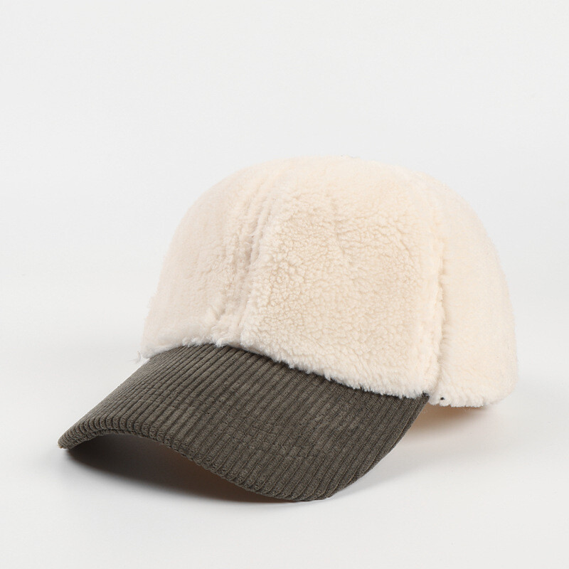 Mütsid naistele Jaapani Korea versioon universaalne ühevärviline lambavillane velvetist müts äärega sügis-talvise sooja pesapallimütsiga meestele
