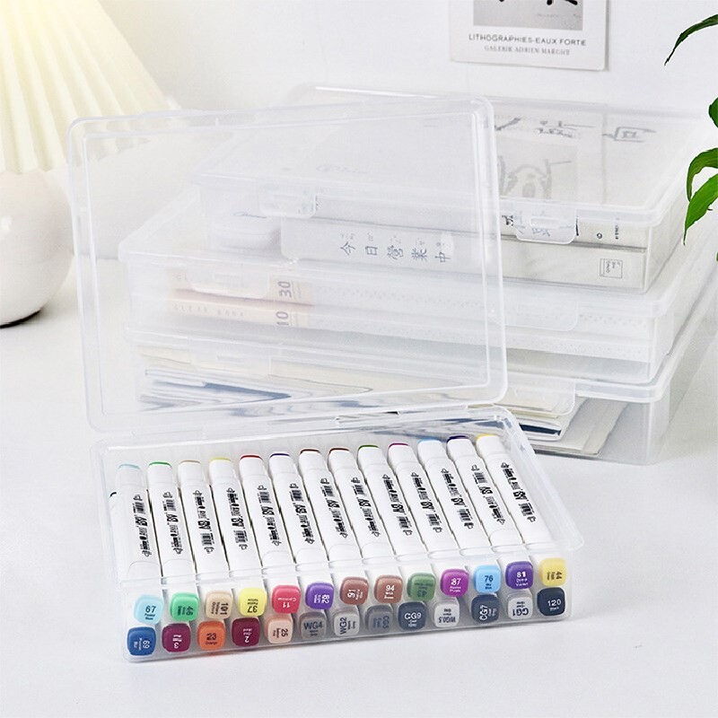 A4 formato failų saugojimo dėžutė, skaidri nešiojama dokumentų tvarkyklės dulkėms atspari plastikinė raštinės reikmenų laikymo dėklas Biuro darbalaukio reikmenys