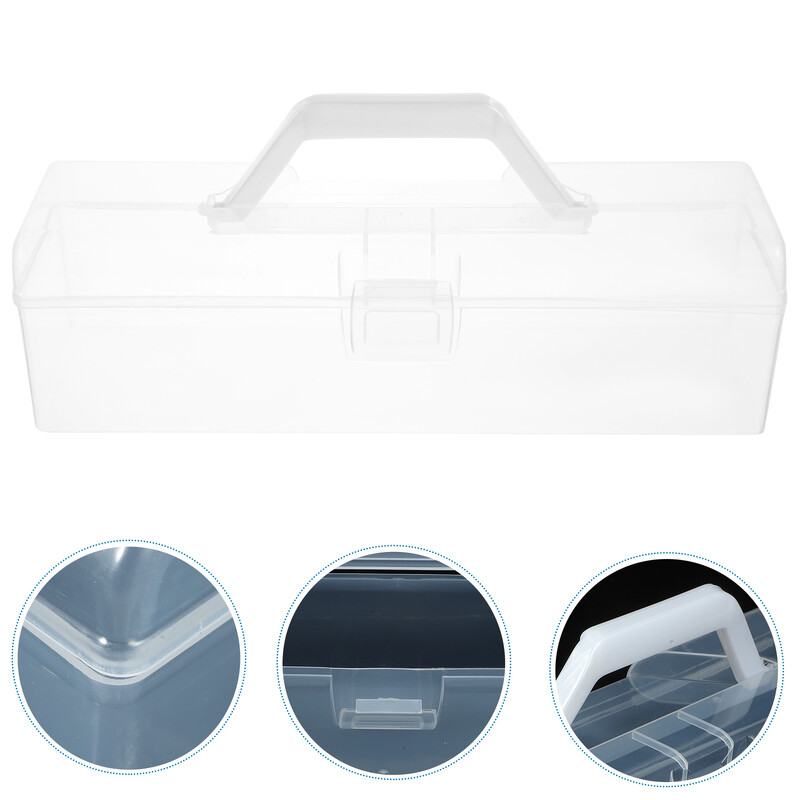 Cutie transparentă pentru pensule pentru vopsea Container pentru stilou transparent Cutii de depozitare decorative cu capace Creion