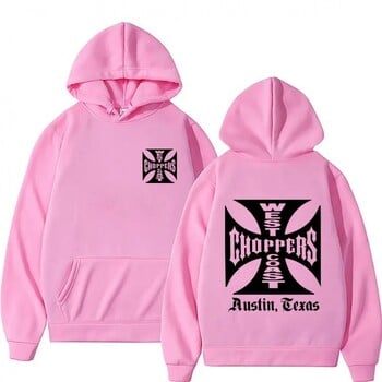 West Coast Iron Cross Choppers суичър с периферна графика, пролетен и есенен мъжки и дамски суичър с дълъг ръкав