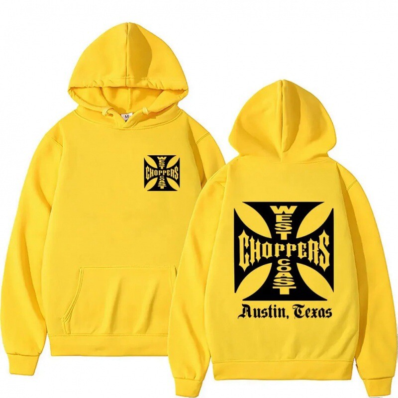 West Coast Iron Cross Choppersi perifeerse graafikaga dressipluus, kevadine ja sügisene meeste ja naiste pikkade varrukatega dressipluus