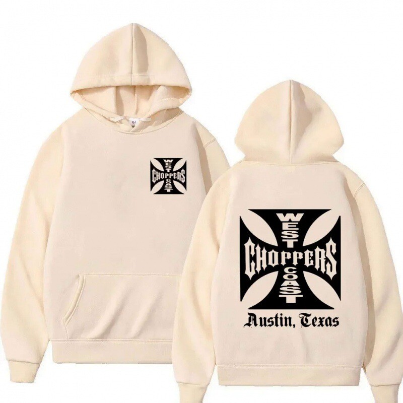 West Coast Iron Cross Choppersi perifeerse graafikaga dressipluus, kevadine ja sügisene meeste ja naiste pikkade varrukatega dressipluus