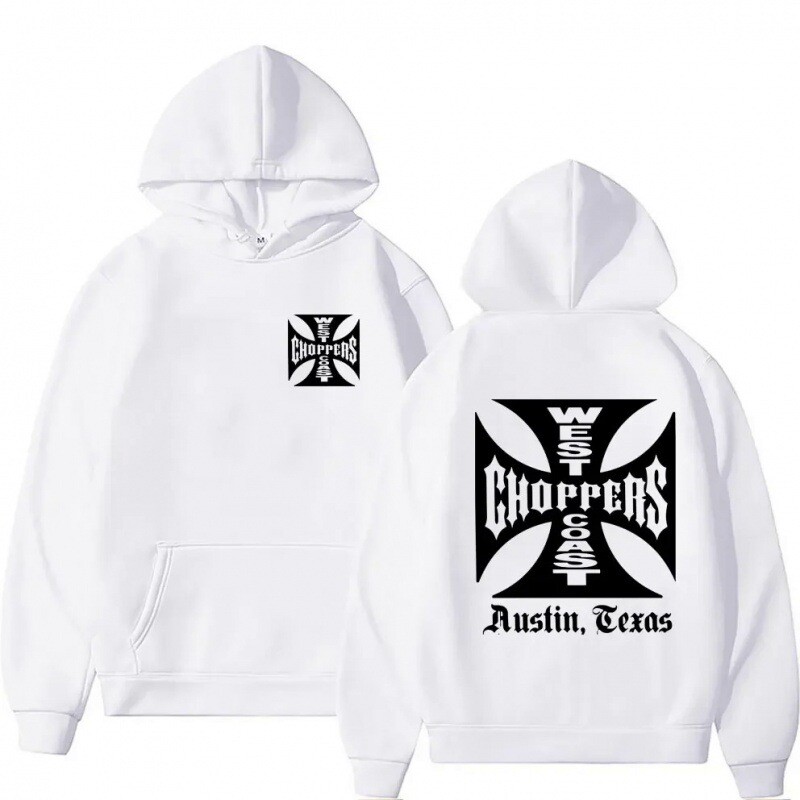 West Coast Iron Cross Choppersi perifeerse graafikaga dressipluus, kevadine ja sügisene meeste ja naiste pikkade varrukatega dressipluus