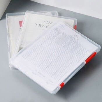 A4/A5 File Storage Box Magazine Document Paper Organizer Πόρπη Κλείσιμο Διαφανές κοντέινερ Αναλώσιμα Clear Desk θήκη αρχείων