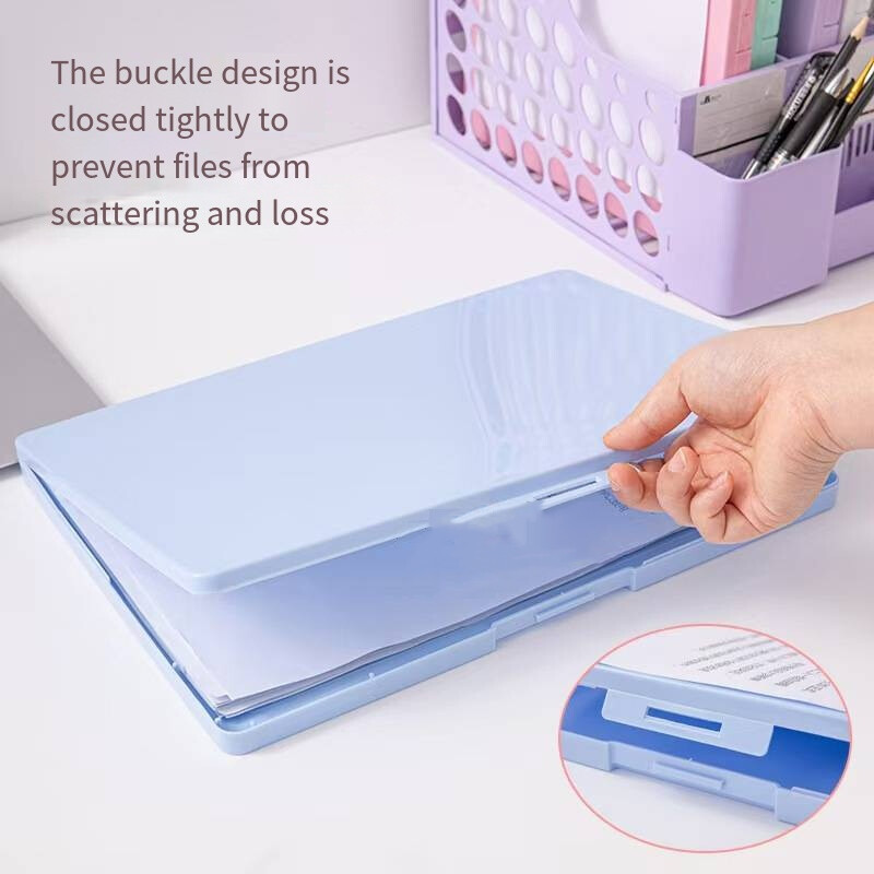 1 daugiafunkcinis plastikinis lankstymo plokštės suspaudimas A4 didelės talpos failų dėžutė Spalvotas bandomasis popierius duomenų dėžutės rašymas