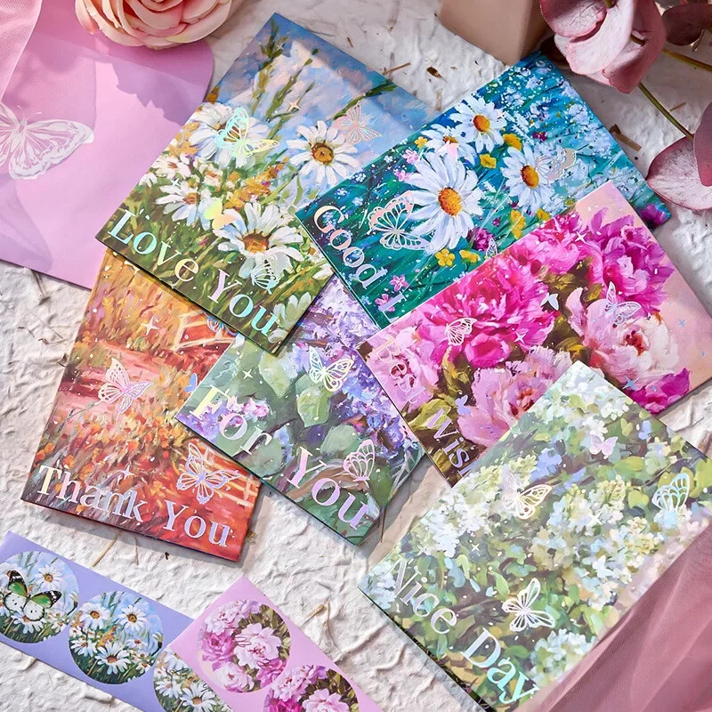 5 kom/set Kawaii omotnice Zlatna folija Razglednice s leptirima Čestitke Omot Korejski pribor Pozivnice za svadbe Ured