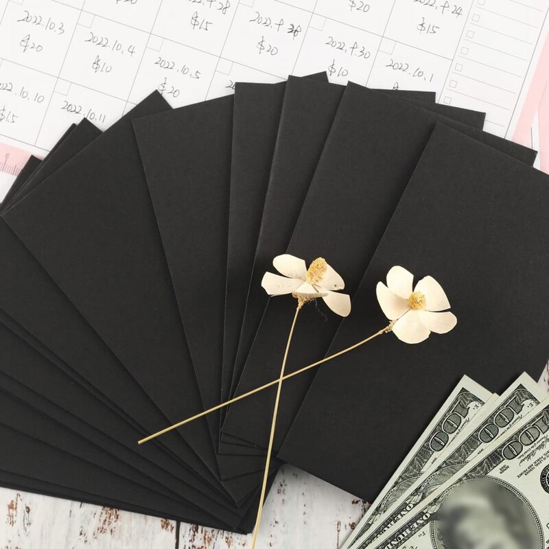 Kuverte za gotovinu od 50 komada Kraft PaperMoney Spremnik za novac svijetlih boja koji ne blijedi Ultra-tanke kuverte za pohranu gotovine DIY Vrećice za gotovinu