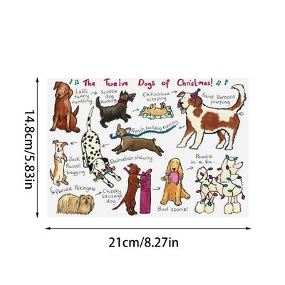 Felicitari de Crăciun pentru animale de companie Felicitari cu model de animale drăguțe Material de felicitare cu model de animale pentru iubitorii de câini și colegi de familie