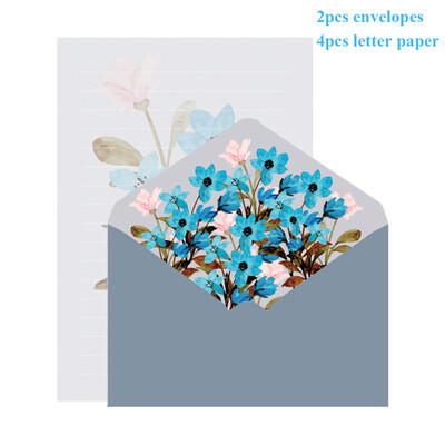 2/6kom cvjetnih omotnica s blokovima za pisma Kawaii pribor Čestitke za vjenčanje Pozivnica Torba Uredski školski pribor