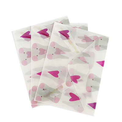 3 бр./пакет Цветна полупрозрачна хартия със сярна киселина, ръчно изработени пликове Kawaii, сладко животно, плик, карта със съобщение, писмо, подарък Направи си сам