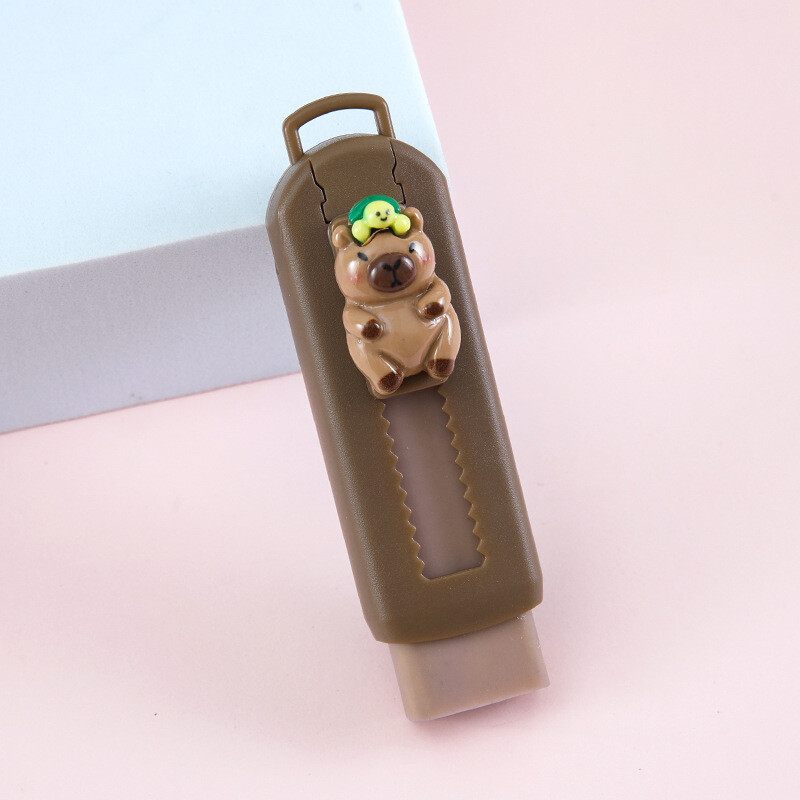 Loov kustutuskumm pühkida armas multikas algkooliõpilastele kirjatarbed Push ja pull kustutuskumm laste auhinna kingitus