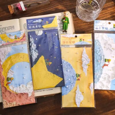 Papirna omotnica i pismo s temom Malog princa 8 izvrsnih tiskanih uzoraka Elegantan romantični dar za djecu i prijatelje