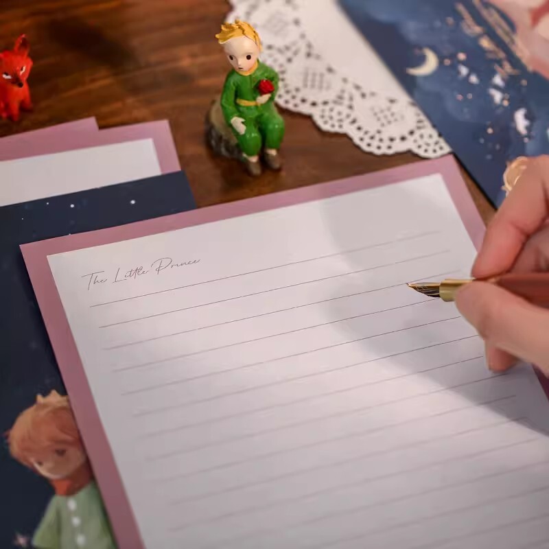 Papirna omotnica i pismo s temom Malog princa 8 izvrsnih tiskanih uzoraka Elegantan romantični dar za djecu i prijatelje