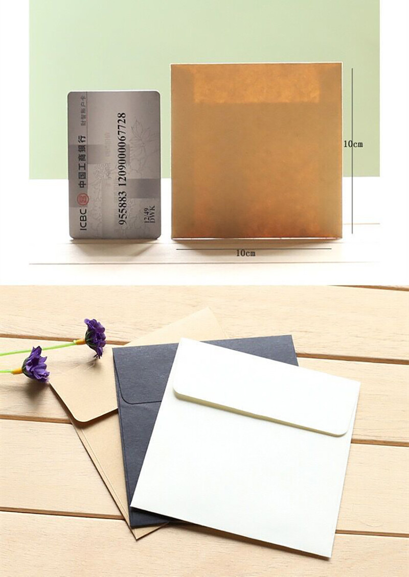 10 buc. Mini plic de stocare din hârtie kraft vintage, stil INS, papetărie creativă retro 10*10 cm