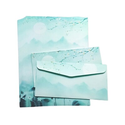 Хартия за писане на писма, удобна за печат Традиционна канцеларска хартия и комплект пликове 8x хартия за писане с 4x пликове