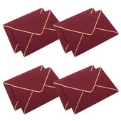 10 бр. Бизнес покана със златен ръб Европейски плик Крафт хартия Western Bag 10 бр. (бордо) Цветни пликове Корица за бележки
