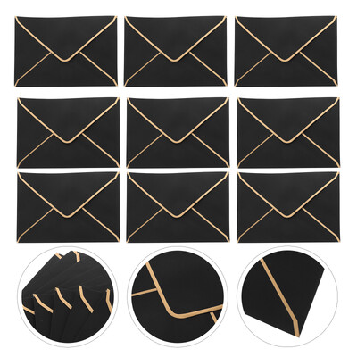 10 бр. Бизнес покана със златен ръб Европейски плик Крафт хартия Western Bag 10 бр. (бордо) Цветни пликове Корица за бележки