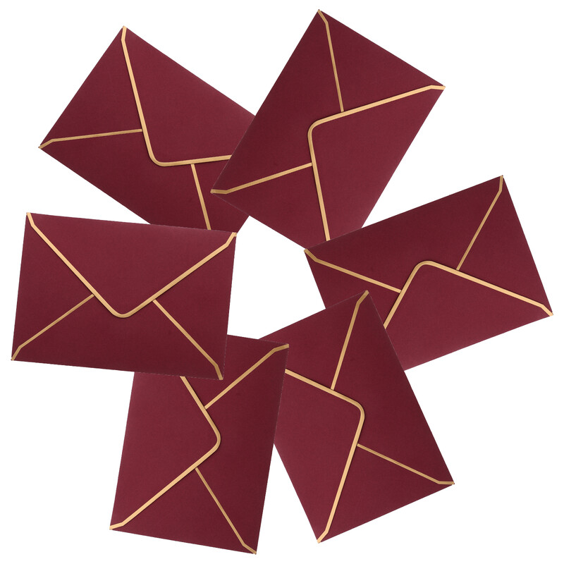 10 бр. Бизнес покана със златен ръб Европейски плик Крафт хартия Western Bag 10 бр. (бордо) Цветни пликове Корица за бележки