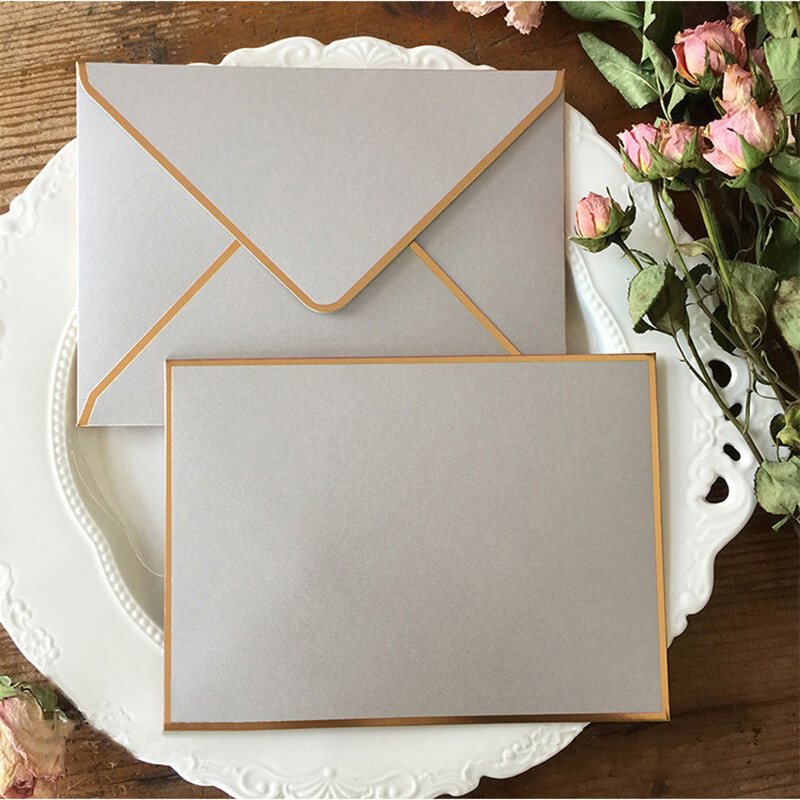 10Pcs/lot Prilagođena vintage retro 5 boja prazna biserna papirna omotnica Pozivnica za vjenčanje Kuverta Čestitka Poklon 14x19CM