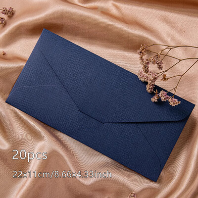 20 buc. Plic verde albastru pentru invitații Cărți poștale Cutie cadou Mesaj 250 g Hârtie texturată Nuntă Scrisori de afaceri Geanta de depozitare